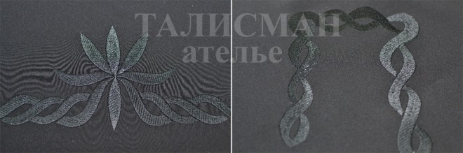 Фигурный рисунок на воротнике женского платья-2